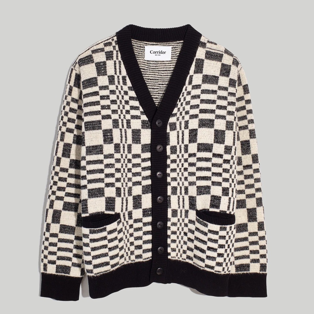 Corridor Black and White Checkered Cardigan
